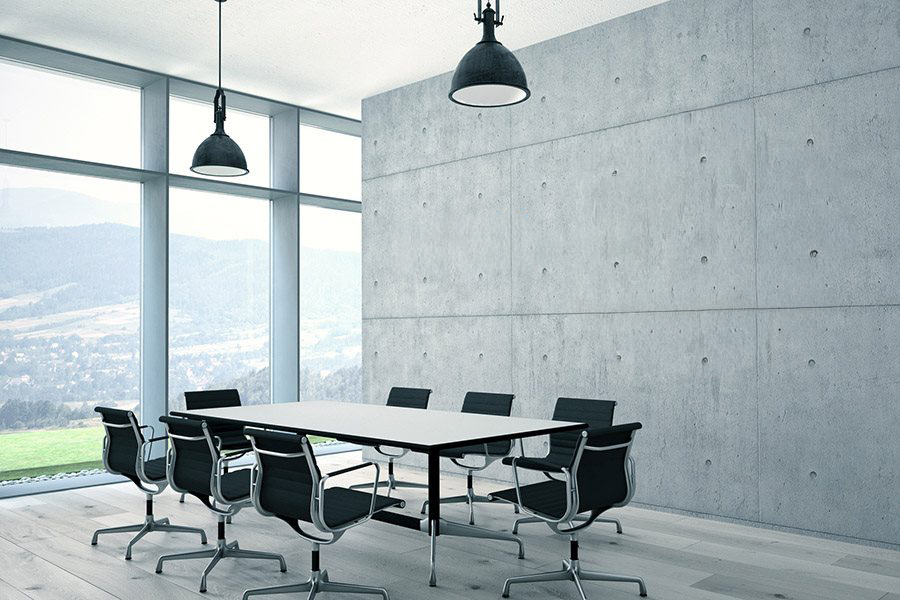 Vorher - Konferenzraum Branding Konferenzraum Betonwand vor Wanddruck Firmen Schweiz